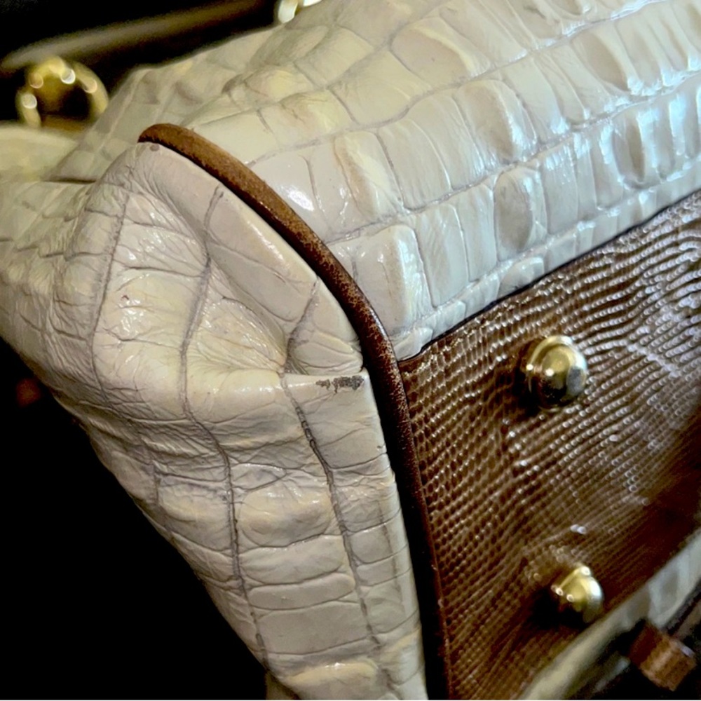 Brahmin Elisa Marshmallow Tri-Color Hobo Bag - Picture 11 of 16